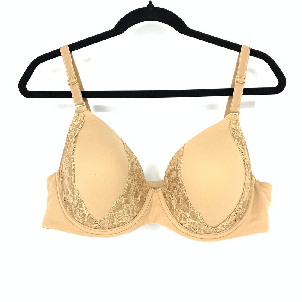Soma Bra Women's Size 40C Embraceable Perfect Coverage Plush Underwire Nude Lace